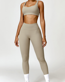 Selene High Waisted Yoga Pants - Sand