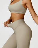 Selene High Waisted Yoga Pants - Sand